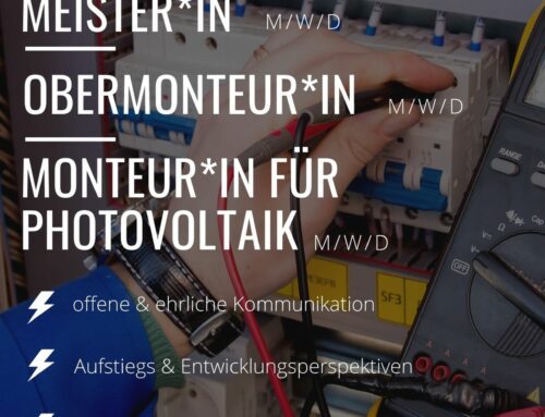 Elektrotechniker Meister*in / Obermonteur*in / Monteur*in für Photovoltaik (m/w/d)